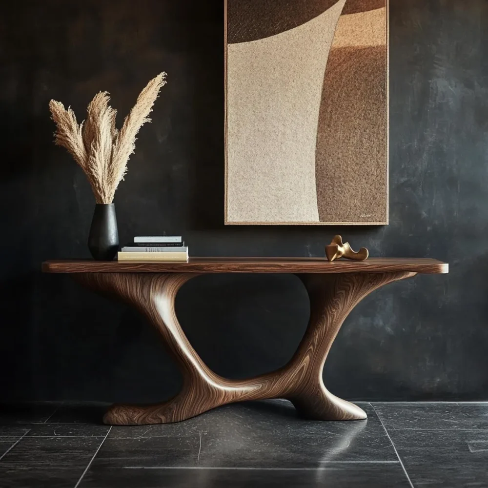 Vintage‑Style Narrow Console — Solid Wood Entry Table