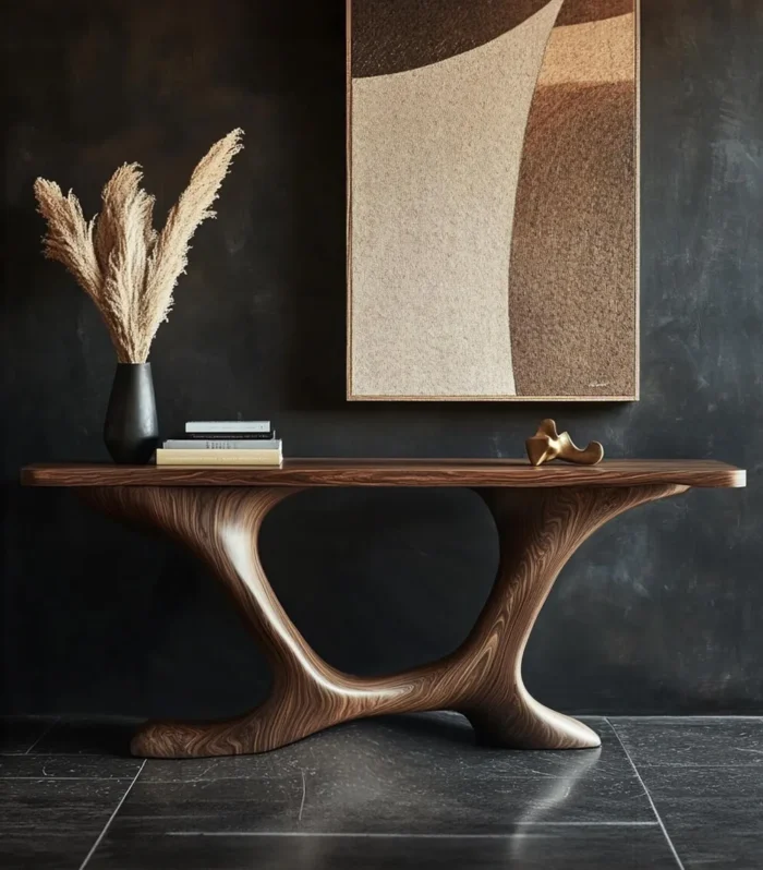 Vintage‑Style Narrow Console — Solid Wood Entry Table