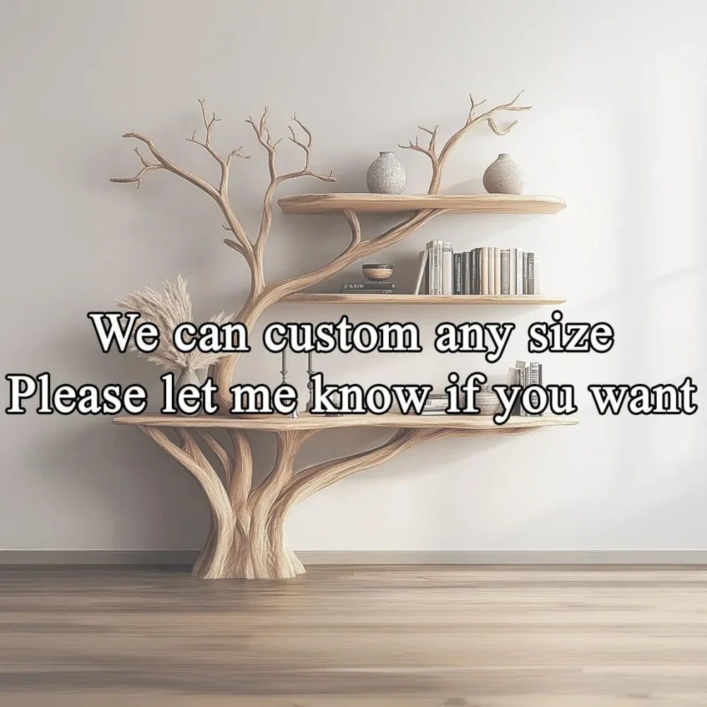 Console with Tree Branch Bookshelf — Solid Wood Wall‑Mount - Image 7